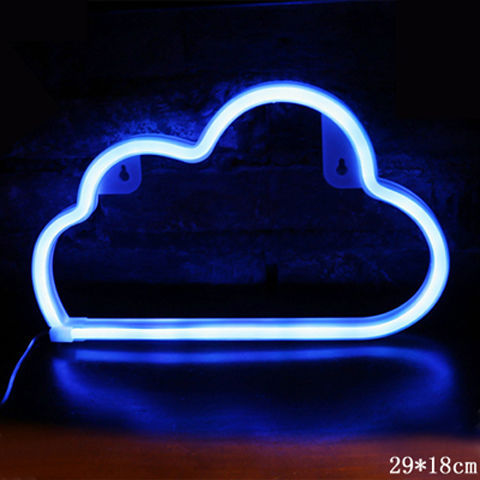 مصباح نيون LED ليلي يعمل بمنفذ USB وبطارية لديكور المنزل 30×18.5 سم