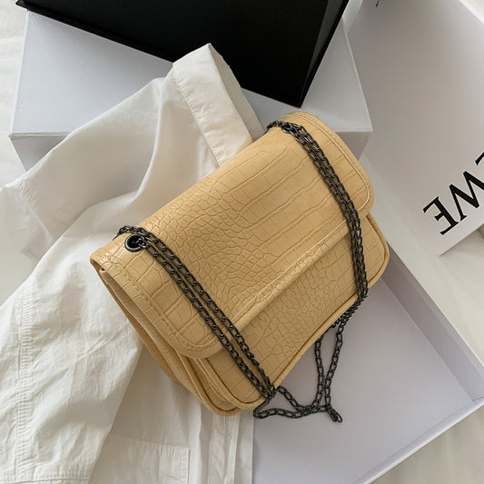 All-match Crocodile Pattern Chain Shoulder Messenger Small Square Bag