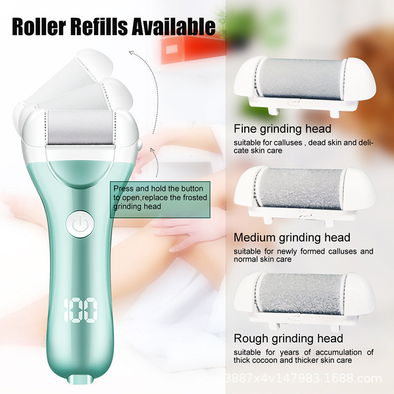 Charged Electric Foot File for Heels with Adjustable Speed LED Display Callus Remover Pedicure Tool