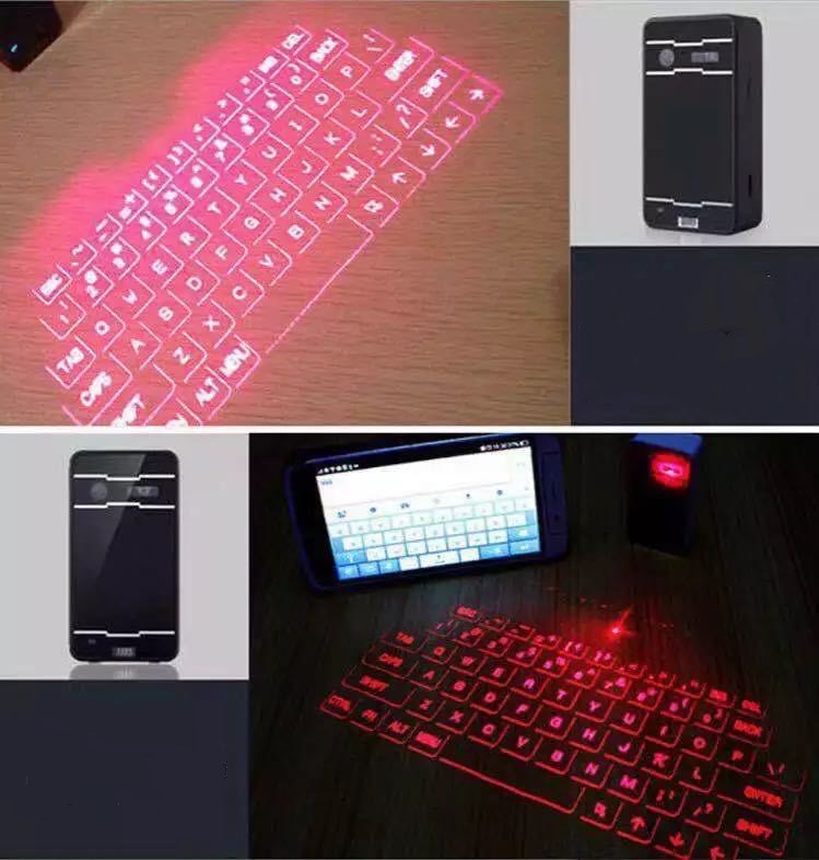 Bluetooth Wireless Laser Projection Keyboard with Voice Speaker & Mouse Function