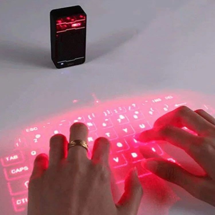 Bluetooth Wireless Laser Projection Keyboard with Voice Speaker & Mouse Function