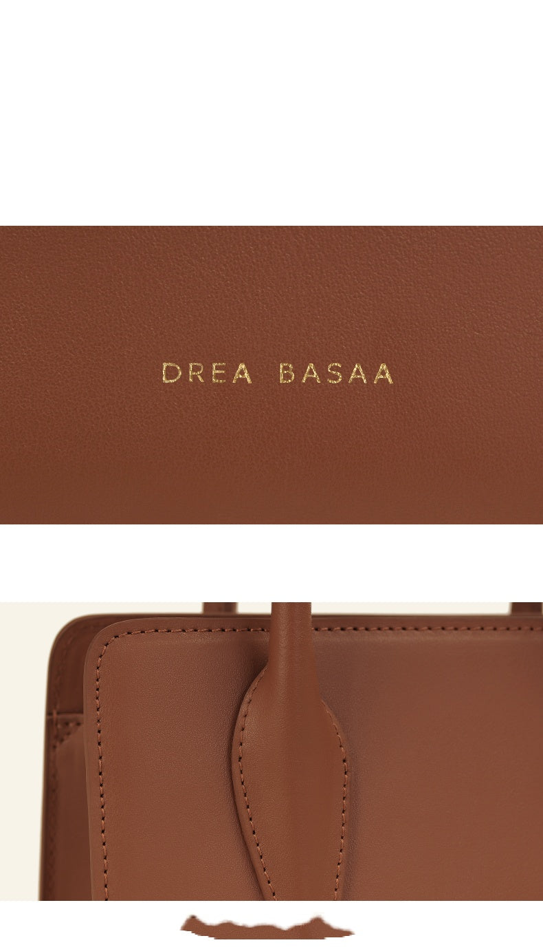 Commuter Small Square Bag With Single-Shoulder Leather Messenger