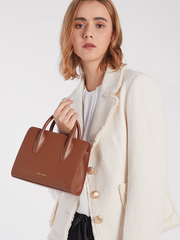 Sac Messenger en Cuir de Vachette, Petit, Carré, à Bandoulière Unique, pour Pendulaire