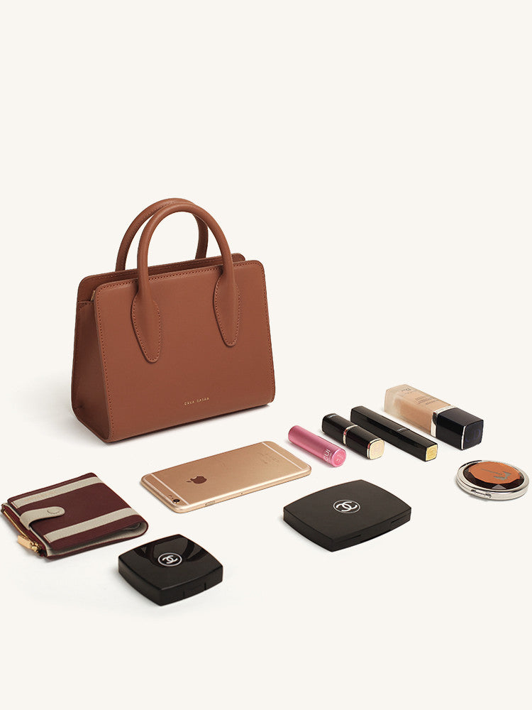 Commuter Small Square Bag With Single-Shoulder Leather Messenger