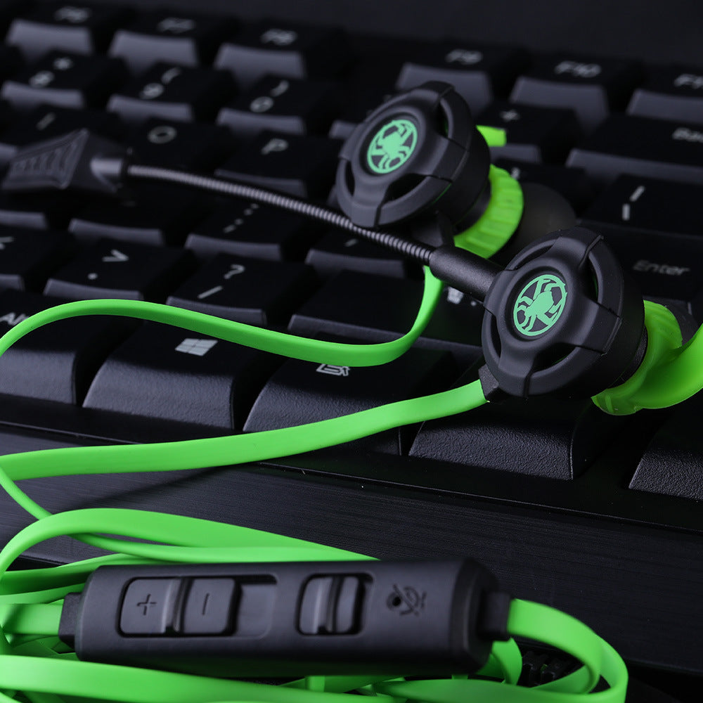 In-Ear Wired Gaming Headset with Mic - Red, Green, Black