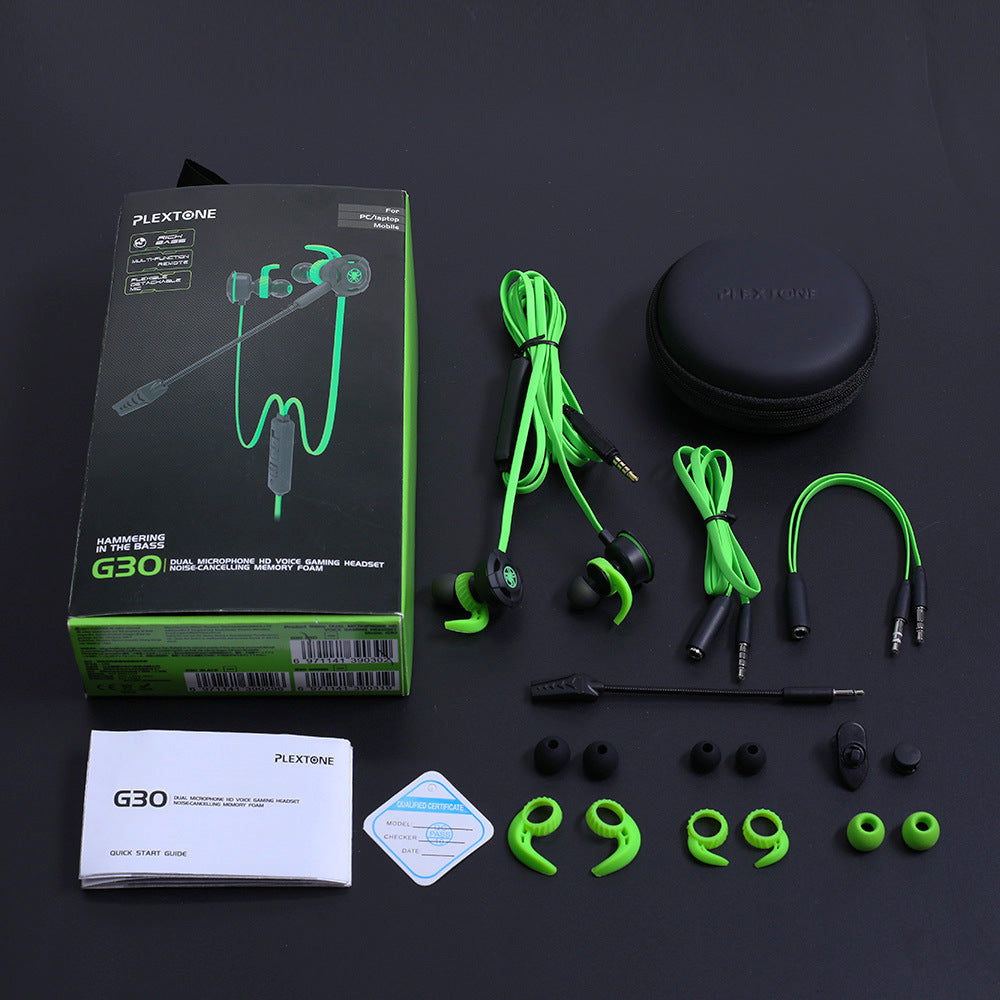 In-Ear Wired Gaming Headset with Mic - Red, Green, Black