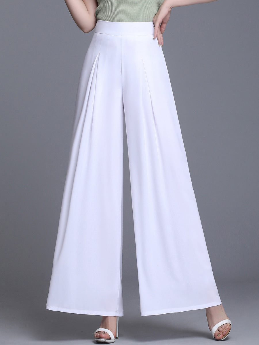 Ladies High Waist Chiffon Wide-Leg Loose Slim Culottes Pants