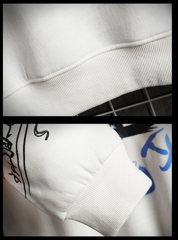 SingleRoad Mens Crewneck Sweatshirt Men Hip Hop Black Hoodie Men