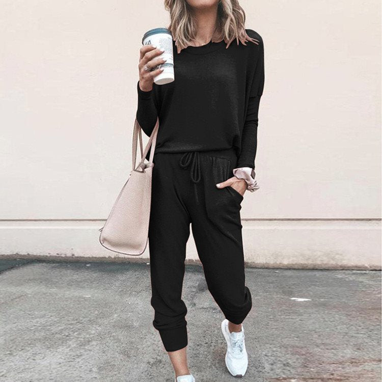 Loose Solid Color Long Sleeve Casual Fleece Sweater