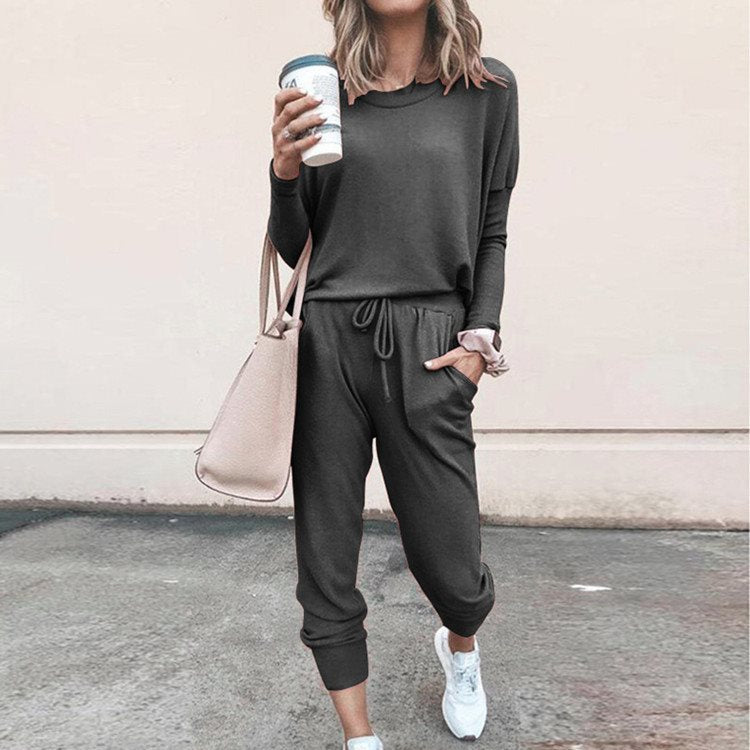 Loose Solid Color Long Sleeve Casual Fleece Sweater