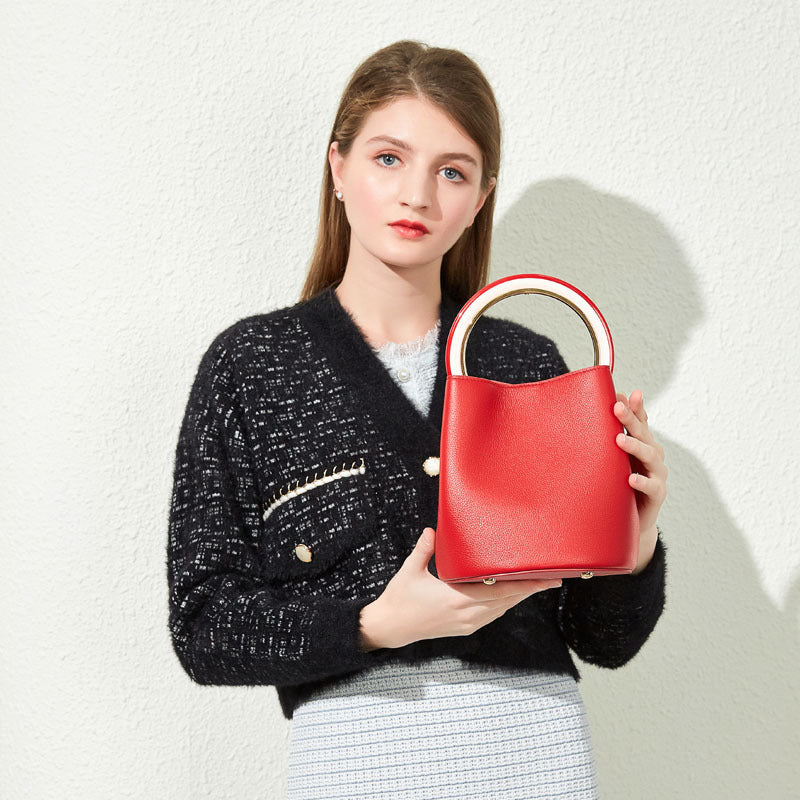 Vintage Large-Capacity Portable Bucket Bag