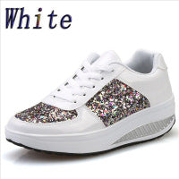 Sequin Canvas Women's High-Top Sneakers with Vulcanized Sole