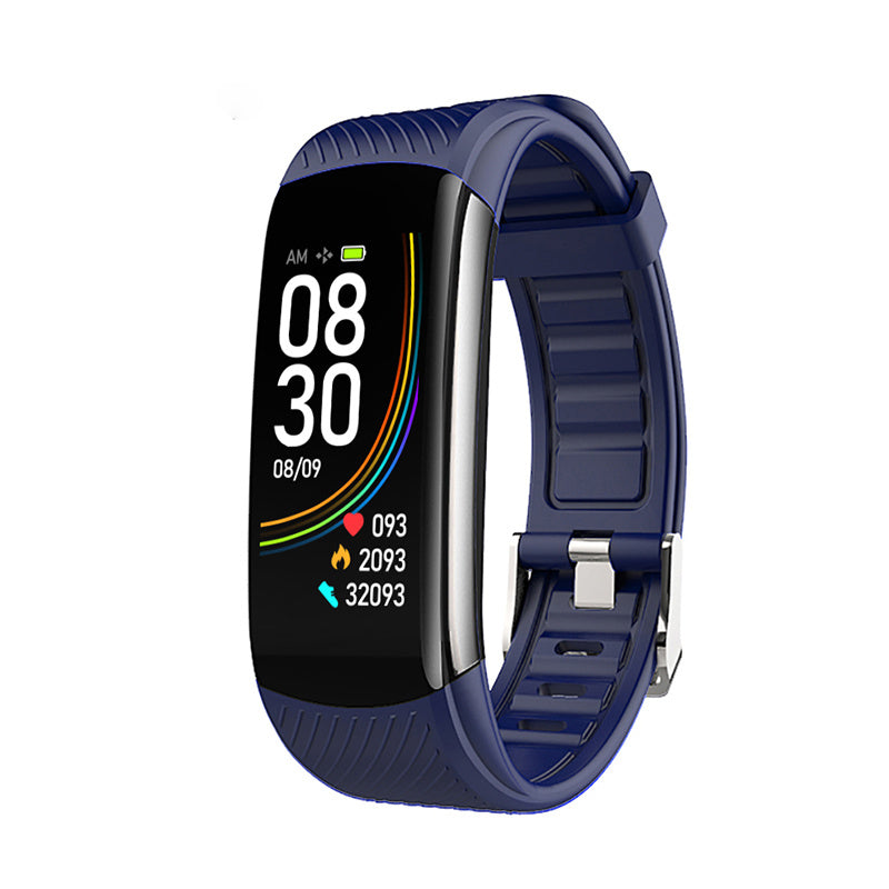 Black Multifunctional Waterproof Smartwatch with Temperature Sensor