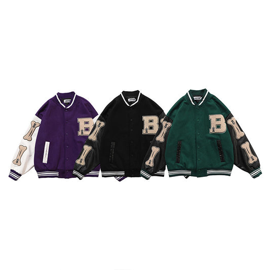 Embroidered Breasted Jacket Men's Baseball Uniform