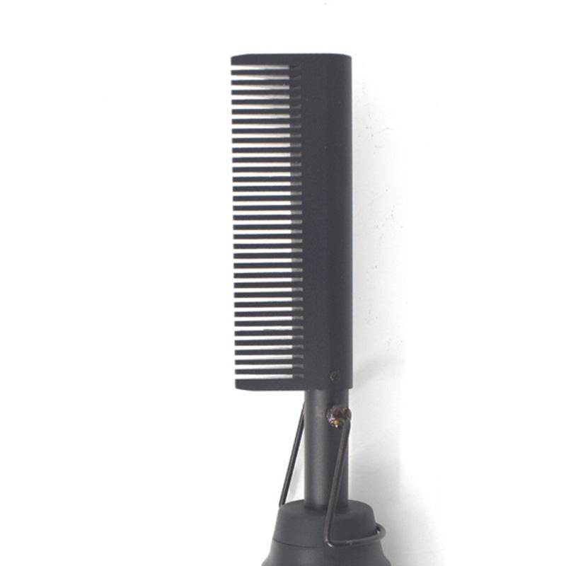 Peigne électrique lissant et bouclant pour cheveux secs et humides, double usage (cuivre).