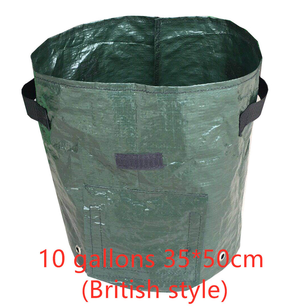 Sac de plantation en tissu PE 34x35cm Vert foncé avec poignées