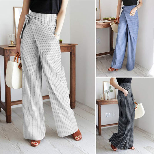 Independent Station Wish Autumn New Striped Lace-up Trousers
