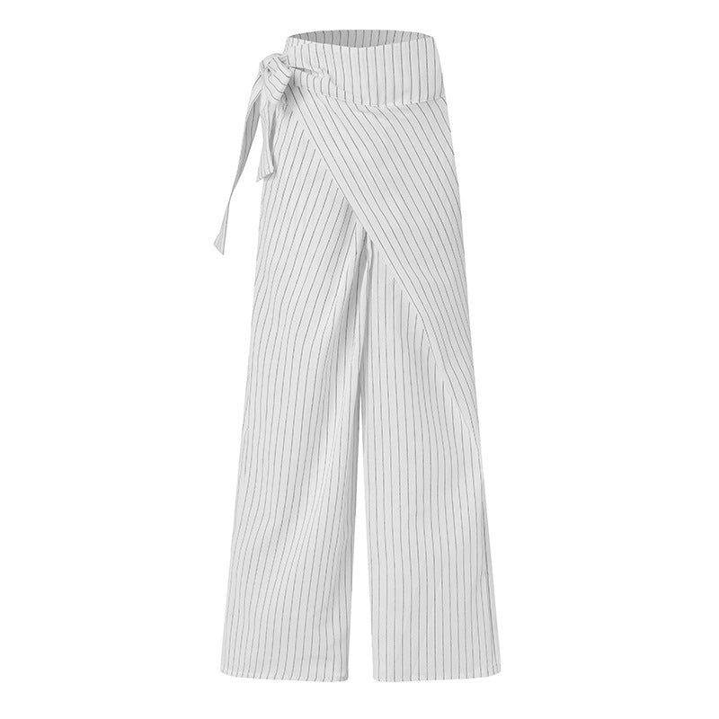 Independent Station Wish Autumn New Striped Lace-up Trousers