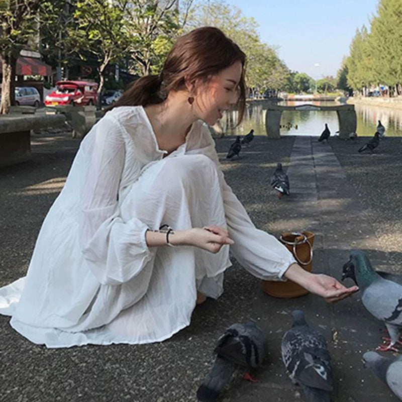 Long Skirt Temperament Sunscreen Chiffon Dress Women