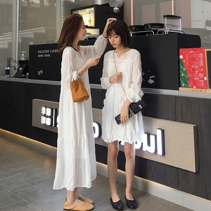 Women’s Long Chiffon Sunscreen Skirt Mid Length Polyester