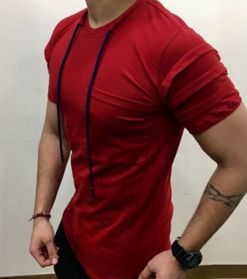 Men's Slim Fit Round Neck Solid Short Sleeve T-Shirt