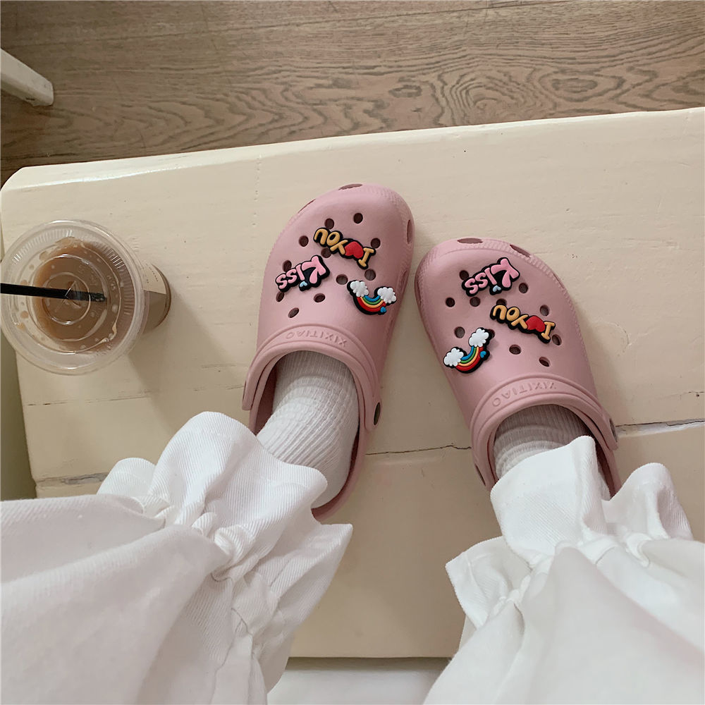 Slippers Women Wear Home Non-Slip Two-Wear Garden Shoes Outside In Summer
