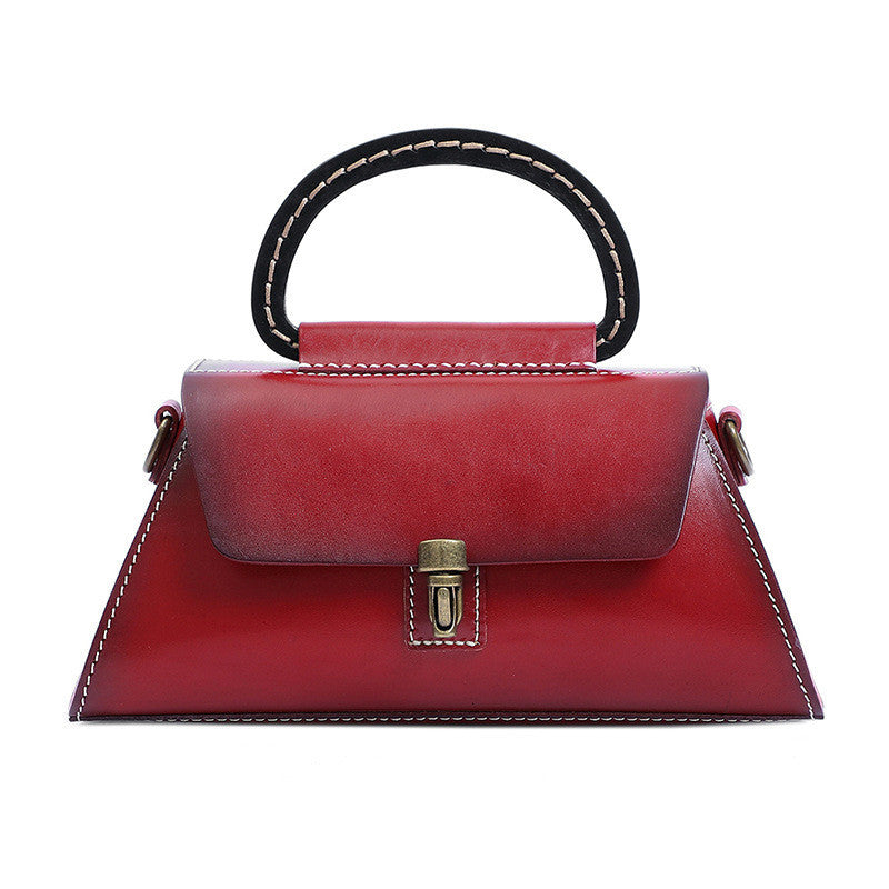 Women's Genuine Leather Tree Cream Handbag