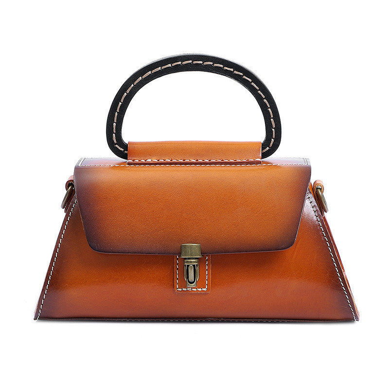 Women's Genuine Leather Tree Cream Handbag