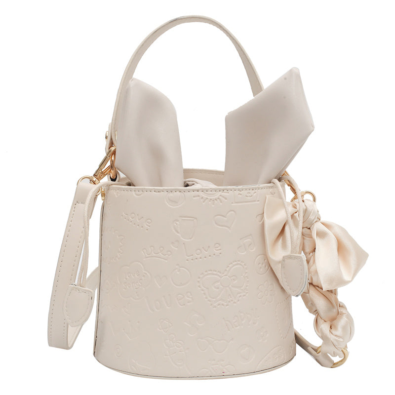 Sac seau en PU Sac à bandoulière pour dames 16x14x16CM