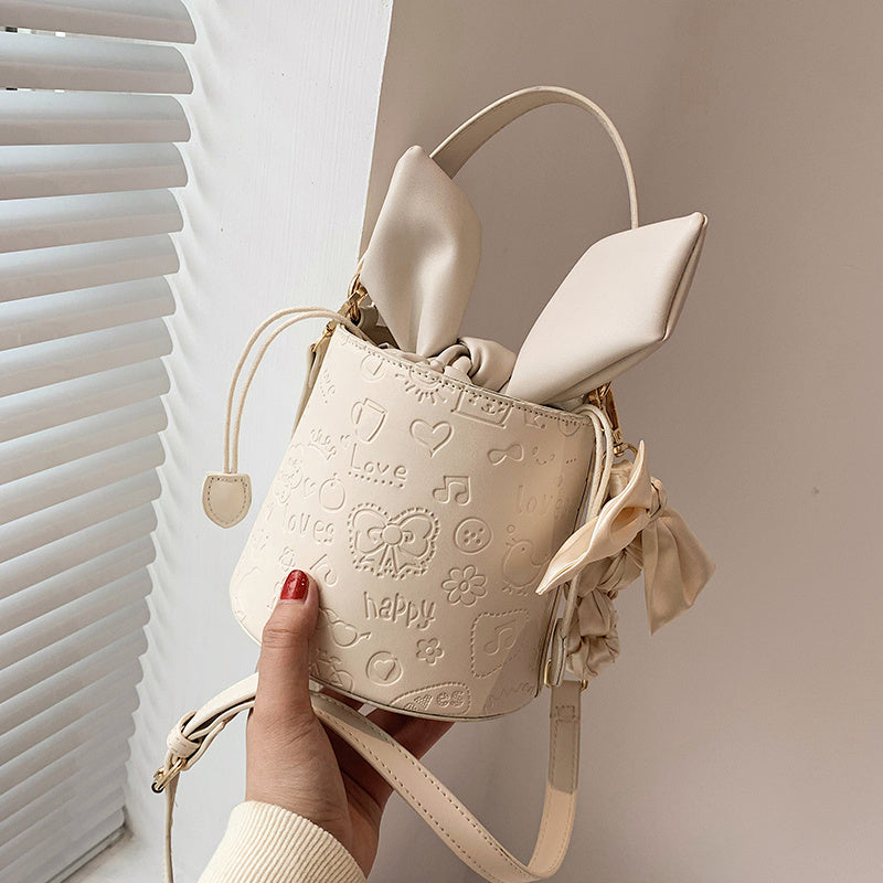 Sac seau en PU Sac à bandoulière pour dames 16x14x16CM