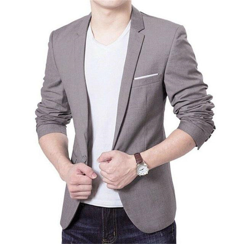 Men's Casual Slim Fit Office Blazer Cotton Blend