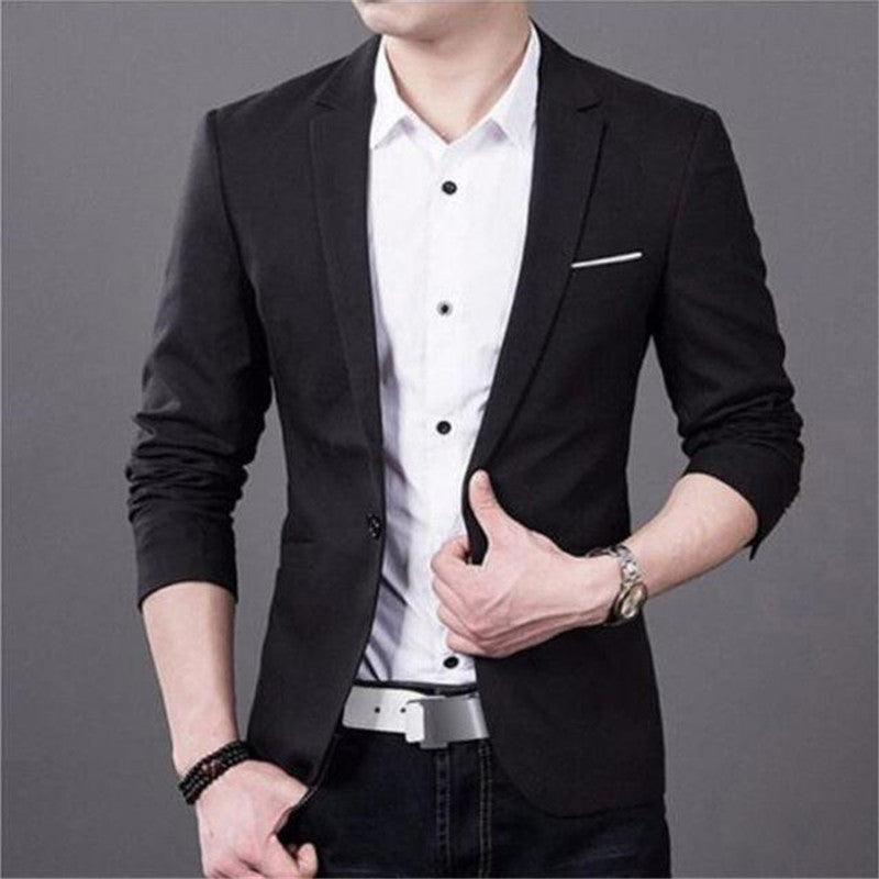 Men's Casual Slim Fit Office Blazer Cotton Blend