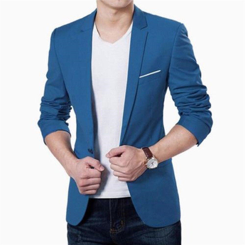 Men's Casual Slim Fit Office Blazer Cotton Blend