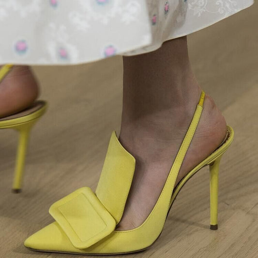 Stiletto Pointed Back Half With Large Size Women's Sandals, High Heels, Trendy Shoes