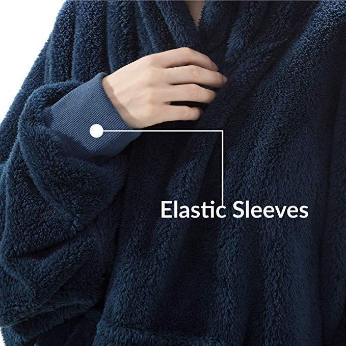 Hooded Sweatshirt Hoodie with Large Pocket, Double-Sided Velvet, One Size