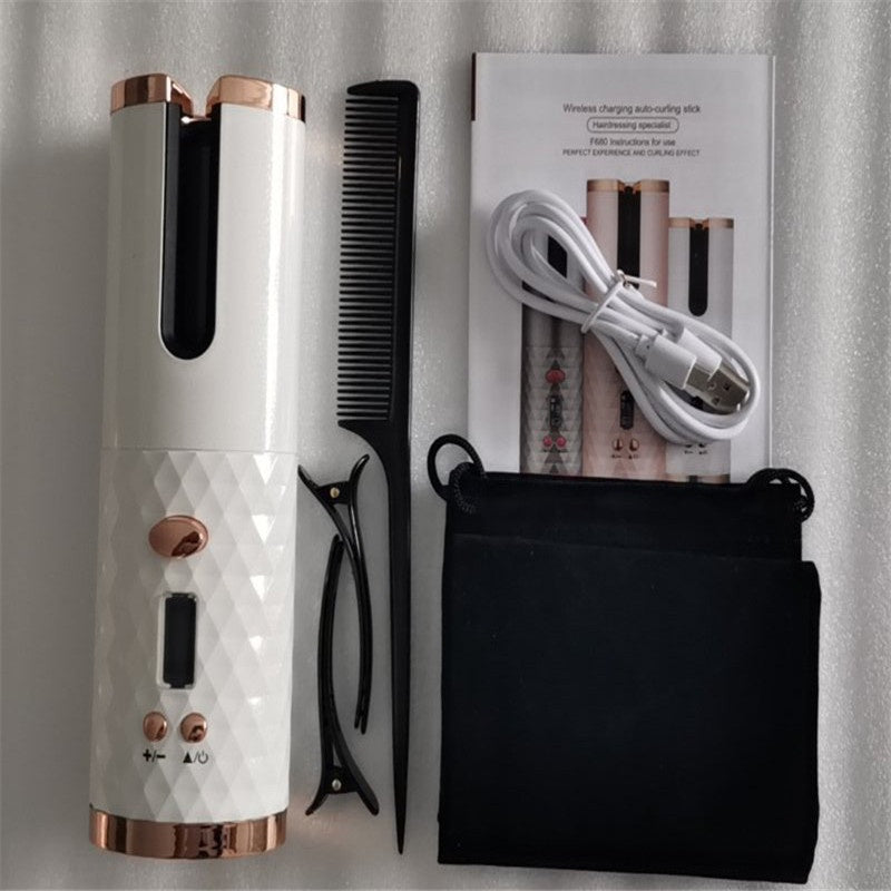 Wireless USB Curling Iron with 6-Speed Temperature & Timer Settings