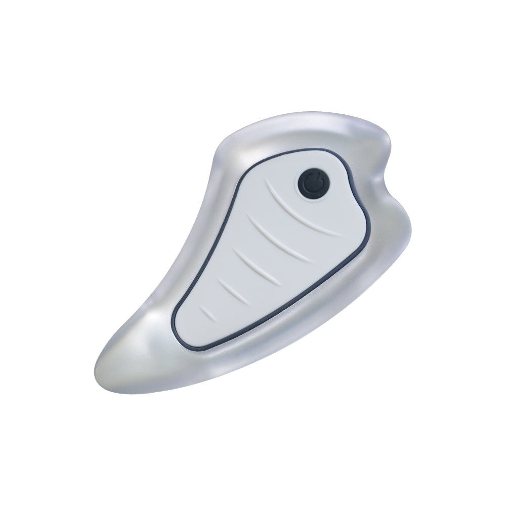 Appareil de massage facial vibrant et chauffant électrique Gua Sha, luminothérapie rouge et bleue, pour un effet beauté, lifting et amincissement du visage.