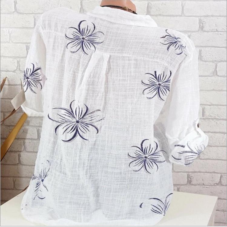 Printed Long-Sleeved Fashion Plus Size Shirt