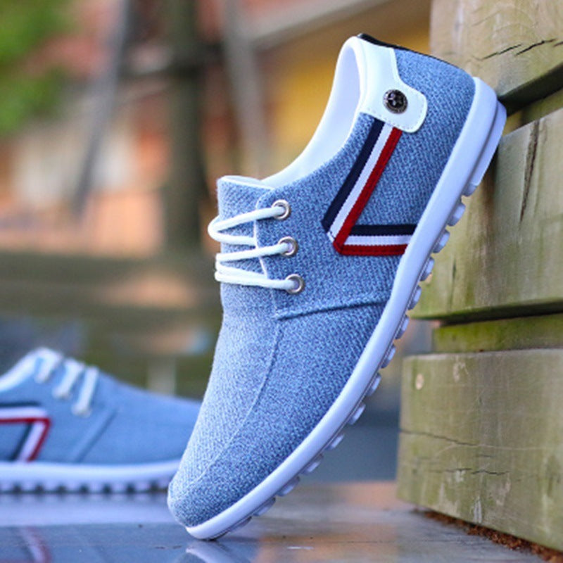 British Men's Casual Denim Shoes in Blue & Gray, Sizes 39-44