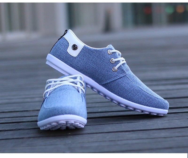 British Men's Casual Denim Shoes in Blue & Gray, Sizes 39-44