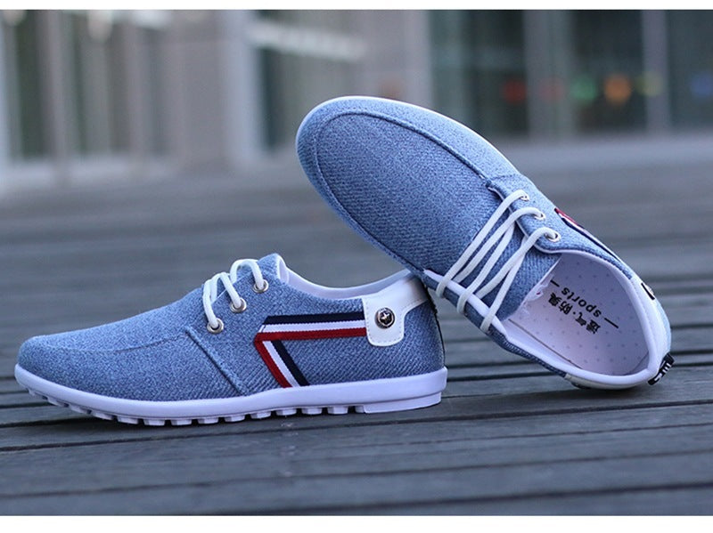British Men's Casual Denim Shoes in Blue & Gray, Sizes 39-44