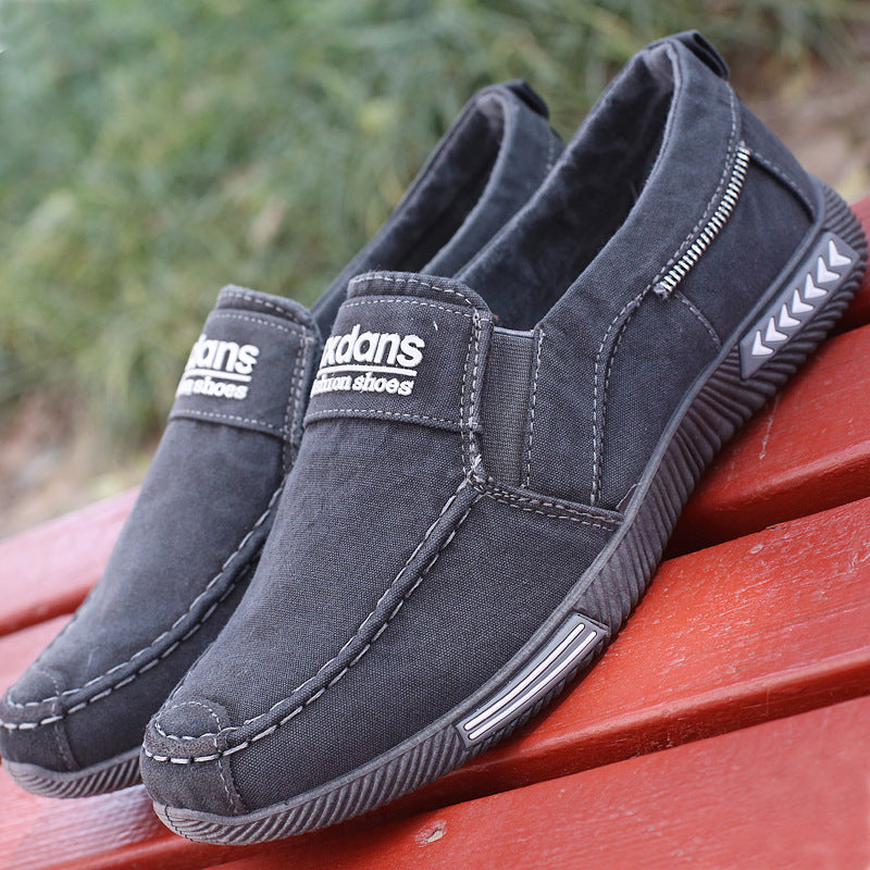 Chaussures décontractées basses en toile pour hommes, bleues et grises