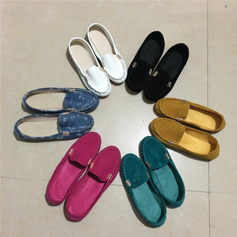Spring and summer flat shoes Peas shoes casual women's shoes driving shoes Mom shoes a pedal