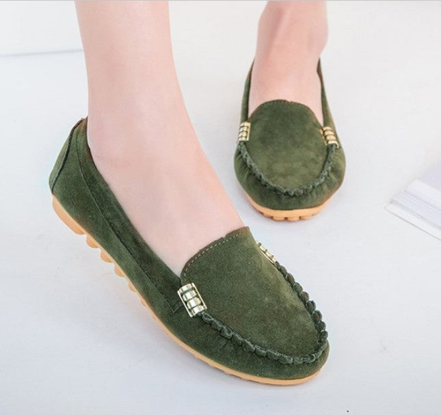 Spring and summer flat shoes Peas shoes casual women's shoes driving shoes Mom shoes a pedal