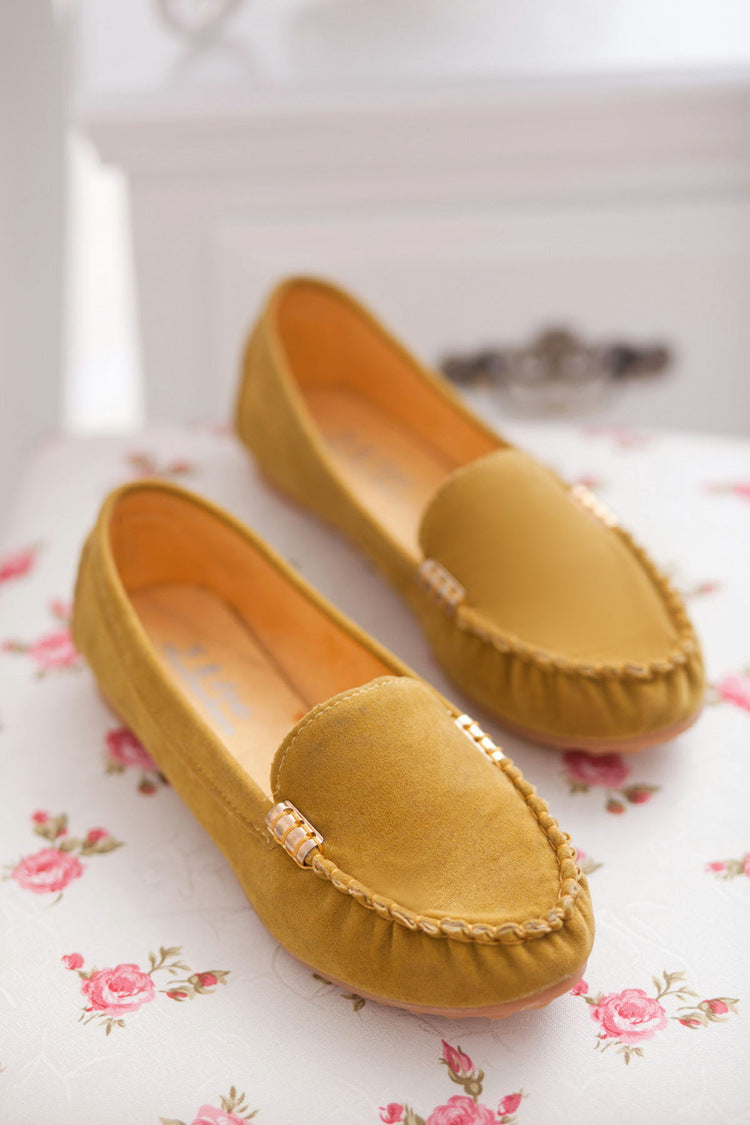 Spring and summer flat shoes Peas shoes casual women's shoes driving shoes Mom shoes a pedal