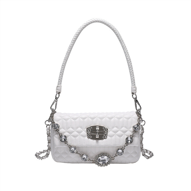 Autumn Winter Women's Small Embroidered PU Underarm Bag