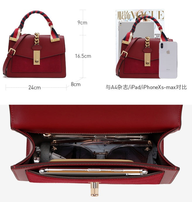 New Fashion One-shoulder, Red Female Bag Portable Kelly
