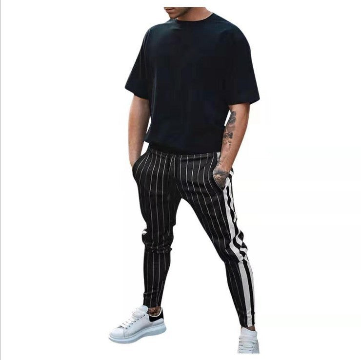 Men's Slim Fit Workout Jogging Pants with Zipper Pockets