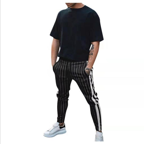 Men's Slim Fit Workout Jogging Pants with Zipper Pockets