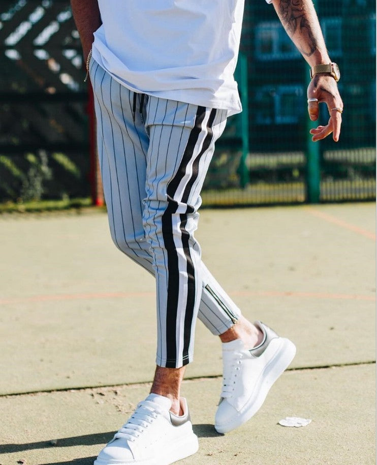 Men's Slim Fit Workout Jogging Pants with Zipper Pockets